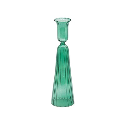 Подсвечник РЕДЖИНИЯ, стекло, прозрачный зелёный, 22 см, EDG