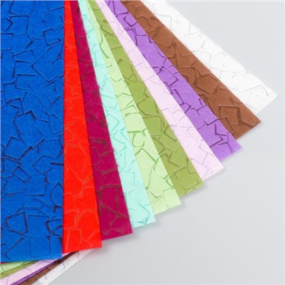 Цветная поделочная вуаль "Тисненная" А4 (10 листов), ассорти