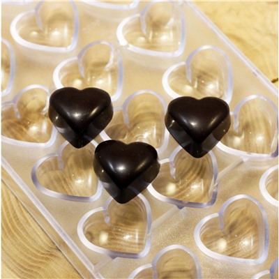 Форма для шоколада 21 ячейка Сердечки