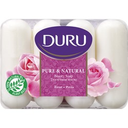 Мыло DURU Туалетное Pure&Natural Rose Роза 4 шт.Х85г.