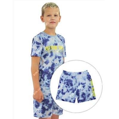 Комплект детский Зарница с шортами цв.BLUR синий с принтом