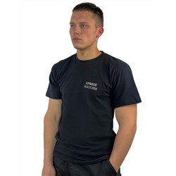 Черная футболка с надписью "Армия", – повседневно-армейский вариант по хорошей цене! Мужской дизайн №183*
