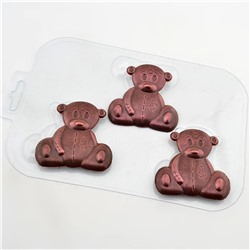 Пластиковая форма для шоколада Шоко мишки