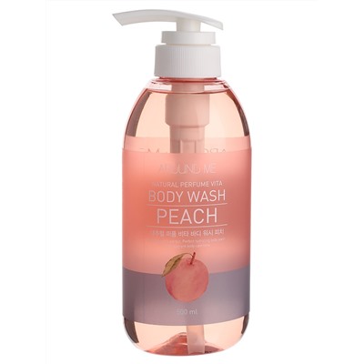 Гель для душа с экстрактом персика  Around me Natural Perfume Vita Body Wash Peach, Welcos, 500 мл