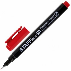 Маркер перманентный Staff (Стафф) Profit PM-105, цвет красный, тонкий металлический наконечник 0,5 мм