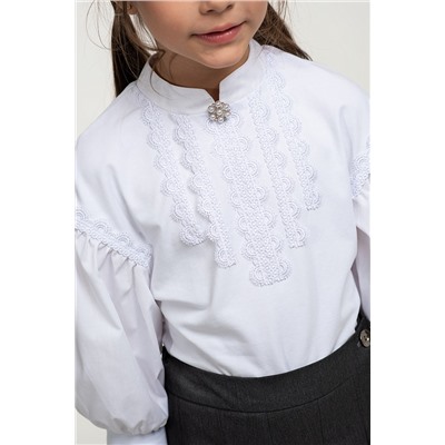Белая школьная блуза, модель 06147