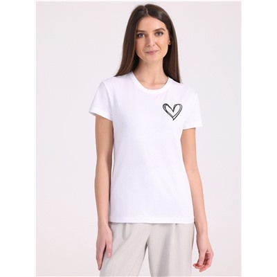 футболка 1ЖДФК2657001; белый / Двойное сердечко
