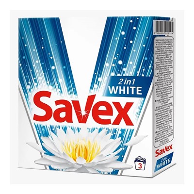Savex. Стиральный порошок 2 in 1 White Automat, 300г Т 2104