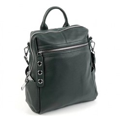 Женский кожаный рюкзак BEATA. Темно-зеленый
