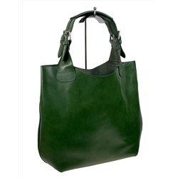Женская сумка шоппер из натуральной кожи, цвет зеленый
