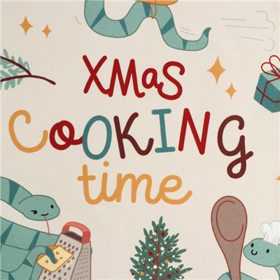 Новый год. Символ года. Змея. Набор в мешочке Этель Xmas cooking : полотенце 40х70 см, формочки для запекания - 3 шт.