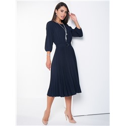 Платье Модное гофре (найт) Размер 54, Цвет темно синий