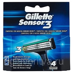 Кассета для станков для бритья Жиллетт Sensor-3, 4 шт.
