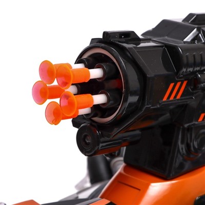 Танк радиоуправляемый Stunt, 4WD полный привод, стреляет ракетами, цвет чёрно-оранжевый