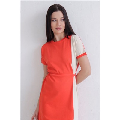 12108 Платье-футболка оранжевое