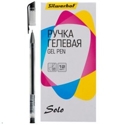 КС-Ручка гелевая "Solo" 0.5мм черная, игольчатый пишущий узел (1474295) SILWERHOF {Китай}