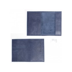 Обложка для паспорта Croco-П-404 (5 кред карт)  натуральная кожа синий крек (217)  235897