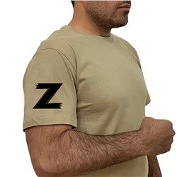 Песочная надежная футболка с литерой Z, (тр. №11)