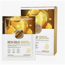 Тканевая маска для лица с золотом Enough Rich Gold Intensive PRO Nourishing Mask Pack