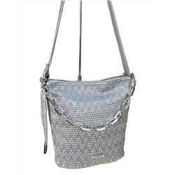 Женская сумка из искусственной кожи цвет серебро