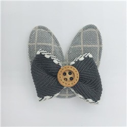 Украшение текстиль пришивное Ушки зайки с бабочкой (4*5) LA-302