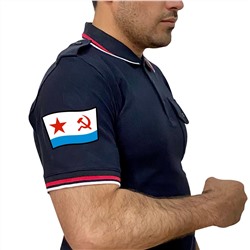 Тёмно-синее поло с флагом ВМФ СССР на рукаве