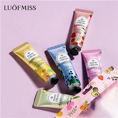Набор парфюмированных кремов для рук с фруктово-цветочными ароматами LUOFMISS Plant Hand Cream Set, 5 шт. * 30 гр.