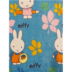 Плед детский микрофибра ЗАЙЧИК MIFFY С МОРКОВКОЙ 110х110