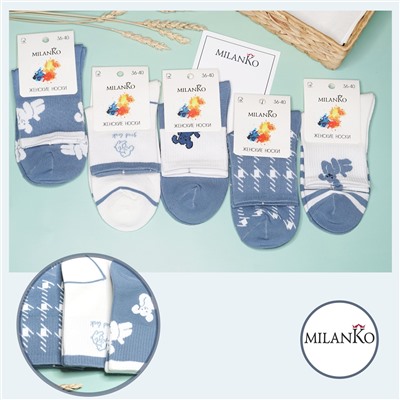 Женские носки из хлопка ( Узор 4) MilanKo N-228 упаковка
