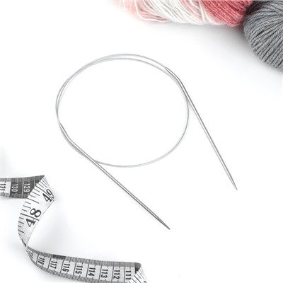 Спицы круговые, для вязания, с металлическим тросом, d = 2,5 мм, 80 см