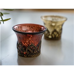 Подсвечник под чайную свечу КАРМЕЛИО, стеклянный, коричневый, 7 см, Goodwill