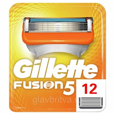 Кассета для станков для бритья Жиллетт Fusion-5, 12 шт.