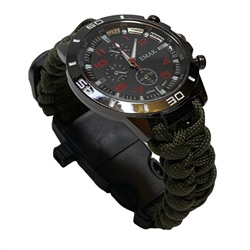 Тактические часы с камуфляжным браслетом из паракорда, - все самые необходимые на природе предметы выживания находятся прямо на запястье №8