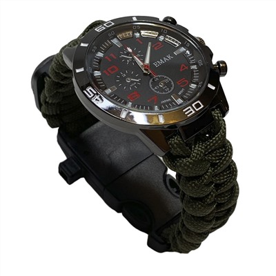 Тактические часы с камуфляжным браслетом из паракорда, - все самые необходимые на природе предметы выживания находятся прямо на запястье №8