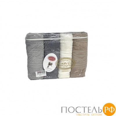 Набор полотенец Карвен "SARDES" Cotton (penye) 50*90 4шт. махра HS 1004