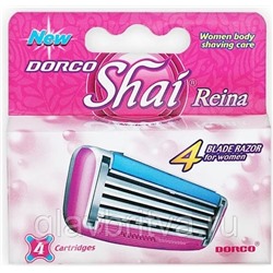 Кассета с 4 лезвиями для станков для бритья DORCO SHAI Reina, 4 шт.