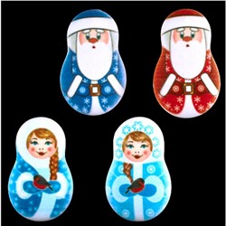 Сахарные фигурки Дед Мороз и Снегурочка 10 шт (плоские)
