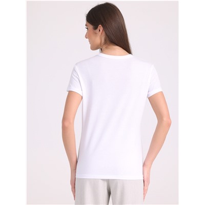футболка 1ЖДФК2657001; белый / Бежевый прямоугольник