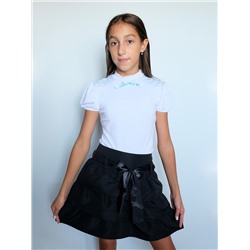 Чёрная школьная юбка для девочки с оборками 80276-ДШ22