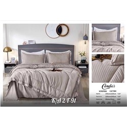 Комплект постельного белья с готовым одеялом от фирмы Candie's. Ткани: Сатин Страйп гостиничный. Плотность 150г/м. Наполнитель одеяло: 15% шелк, 85% микрогель(возможно замена на похожее)