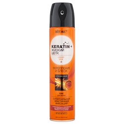 Витэкс Кератин+жидкий шелк Лак для волос Укрепление и блеск, ССЭФ (балон-300мл)