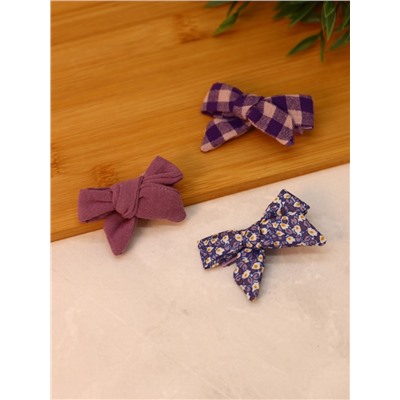 Набор заколок для волос "Purple bows", 3 шт. в наборе
