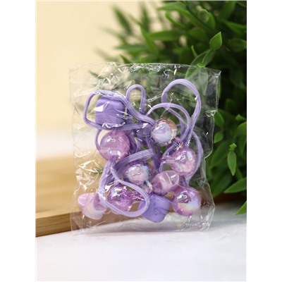 Набор резинок для волос "Pearl heart", purple, 10 шт. в наборе