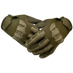 Тактические перчатки хаки-олива, (B26) №14 - Защита в области костяшек оборудована демпфирующей прослойкой, что позволяет использование данной зоны в качестве ударной плоскости