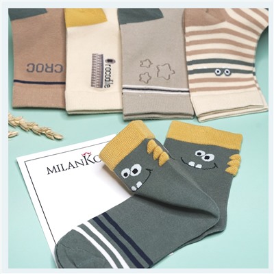 Детские хлопковые носки  (Узор 12) MilanKo D-222 упаковка