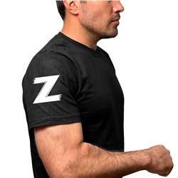 Чёрная футболка с символом Z на рукаве, (тр. №18)