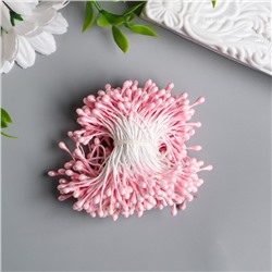 Тычинки для цветов "Капельки глянец светло-розовые" набор 300 шт длина 6 см