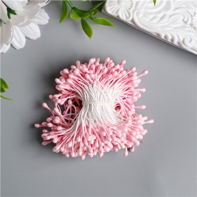 Тычинки для цветов "Капельки глянец светло-розовые" набор 300 шт длина 6 см