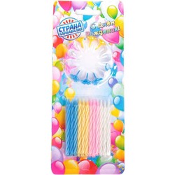 Свечи для торта "Воздушные шарики" с подставками (упаковка 24 шт.)