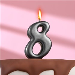 Свеча в торт "Овал" ,цифра 8 ,мокрый асфальт, 6,3 см